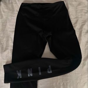 Pink Victorias Secret black leggings
